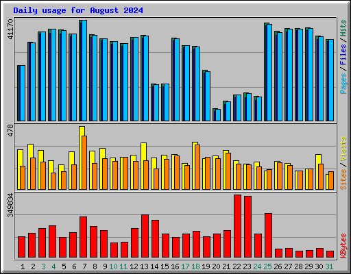 Daily usage for August 2024