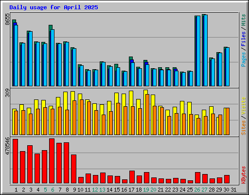 Daily usage for April 2025