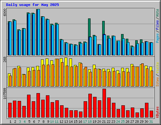 Daily usage for May 2025