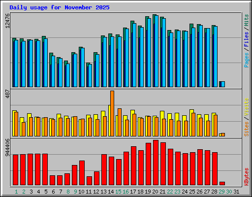 Daily usage for November 2025