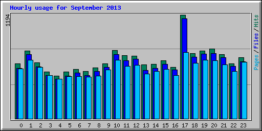 Hourly usage for September 2013