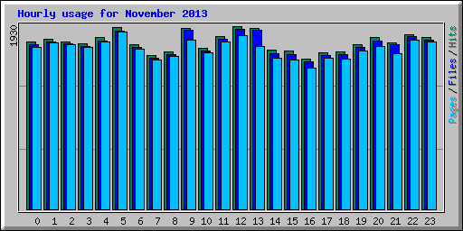 Hourly usage for November 2013